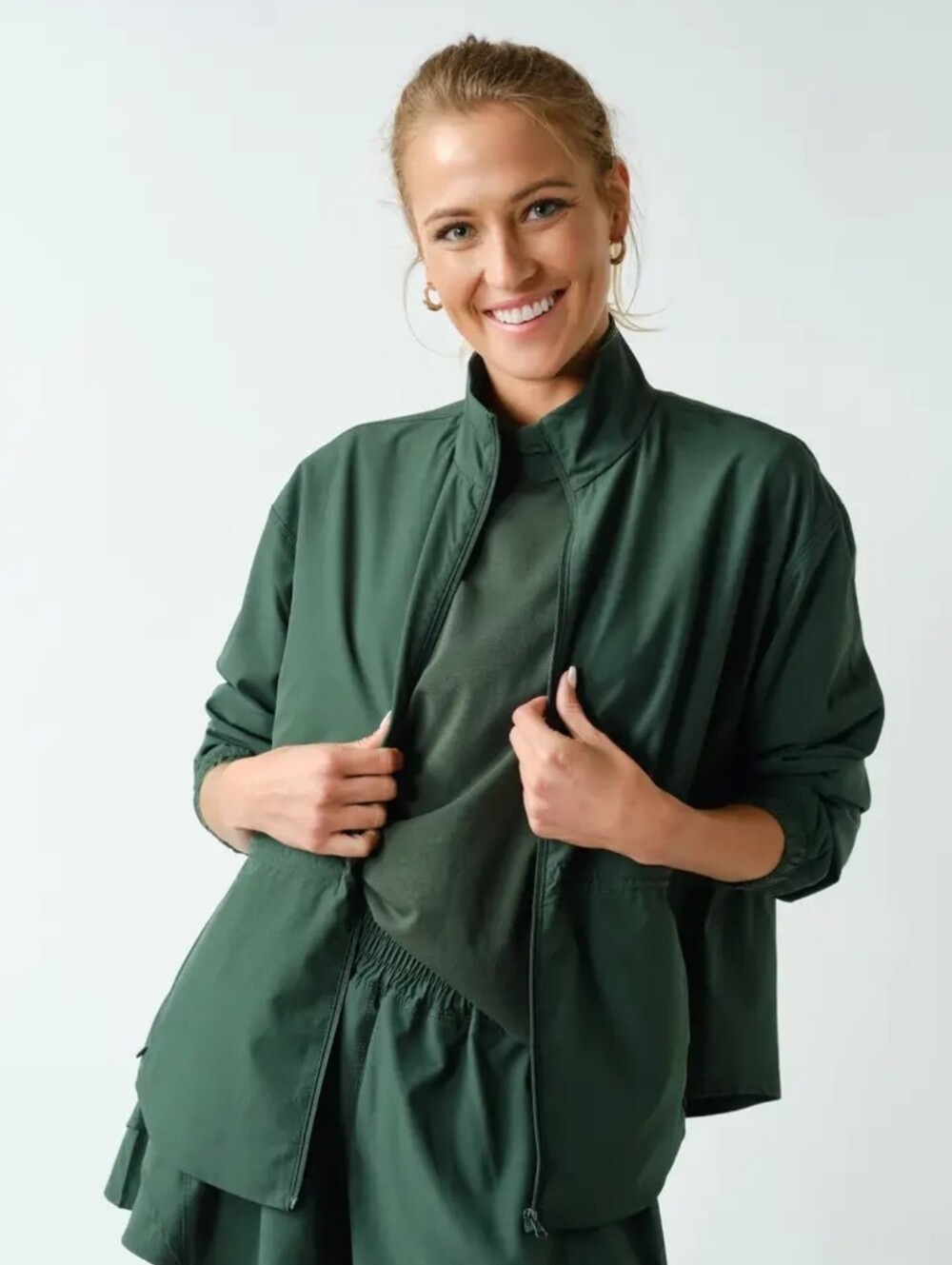 Mono B Dark Green Lightweight Bomber Jacket